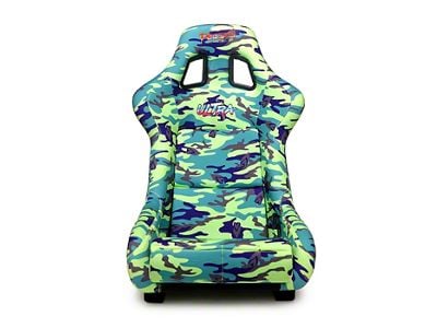 NRG Innovations Prisma Large Bucket Seat; Green Camo Vegan (Universal; Some Adaptation May Be Required)