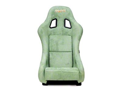 NRG Innovations Prisma Medium Bucket Seat; Olive Alcantara Vegan (Universal; Some Adaptation May Be Required)