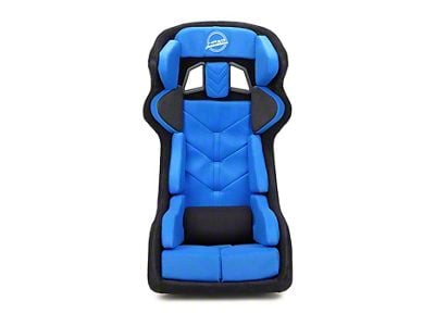 NRG Innovations FIA Competition Snugged Fit Thick Cushion Bucket Seat with Head Containment and Velcro Paddings; Blue Fabric (Universal; Some Adaptation May Be Required)