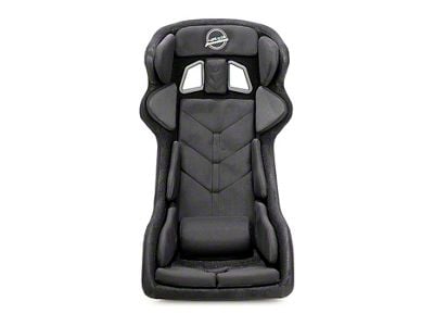 NRG Innovations FIA Competition Snugged Fit Thin Cushion Bucket Seat with Head Containment and Velcro Paddings; Black Fabric (Universal; Some Adaptation May Be Required)