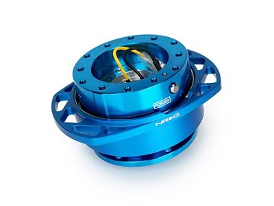 NRG Innovations Steering Wheel Hub Quick Release; Blue with Blue Cutout Ring (Universal; Some Adaptation May Be Required)