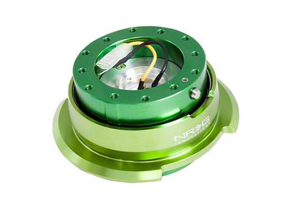 NRG Innovations Steering Wheel Hub Quick Release; Green with Titanium Chrome Ring (Universal; Some Adaptation May Be Required)