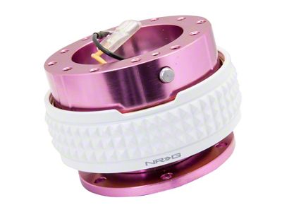 NRG Innovations Steering Wheel Hub Quick Release; Pink with Glow in the Dark Pyramid Ring (Universal; Some Adaptation May Be Required)