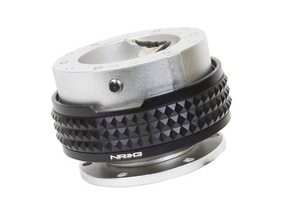 NRG Innovations Steering Wheel Hub Quick Release; Silver with Black Pyramid Ring (Universal; Some Adaptation May Be Required)