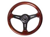 NRG Innovations Classic Wood Grain 350mm Steering Wheel; Black and Mahogany (Universal; Some Adaptation May Be Required)
