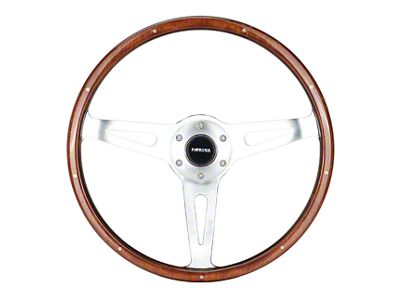 NRG Innovations Classic Wood Grain 380mm Steering Wheel with 9-Rivets; Mahogany (Universal; Some Adaptation May Be Required)