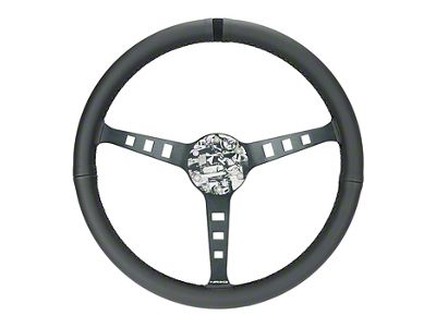 NRG Innovations Fuguz 380mm Steering Wheel; Black Leather (Universal; Some Adaptation May Be Required)