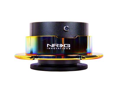 NRG Innovations 2.5 Steering Wheel Quick Release; Black Body with Neo Chrome Ring (Universal; Some Adaptation May Be Required)