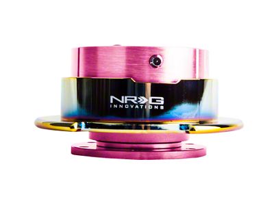 NRG Innovations 2.5 Steering Wheel Quick Release; Pink Body with Neo Chrome Ring (Universal; Some Adaptation May Be Required)