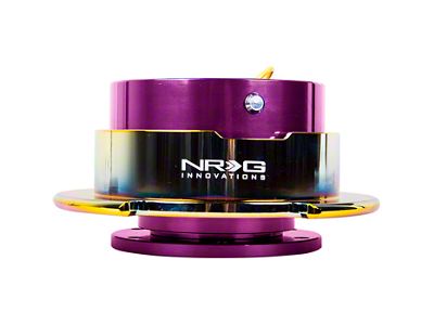 NRG Innovations 2.5 Steering Wheel Quick Release; Purple Body with Neo Chrome Ring (Universal; Some Adaptation May Be Required)