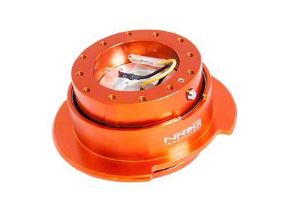 NRG Innovations 2.5 Steering Wheel Hub Quick Release; Orange Body with Orange Ring (Universal; Some Adaptation May Be Required)