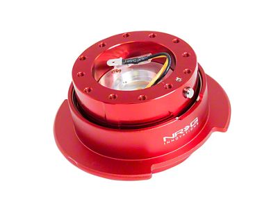 NRG Innovations 2.5 Steering Wheel Hub Quick Release; Red Body with Red Ring (Universal; Some Adaptation May Be Required)