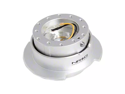 NRG Innovations 2.5 Steering Wheel Hub Quick Release; Silver Body with Silver Ring (Universal; Some Adaptation May Be Required)