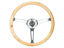 NRG Innovations Classic Light Wood Grain 380mm Steering Wheel; Mahogany (Universal; Some Adaptation May Be Required)