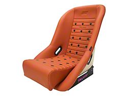 NRG Innovations ST Retro Low Bucket Seat; Caramel PVC Leather and Off-white Fiberglass Back (Universal; Some Adaptation May Be Required)