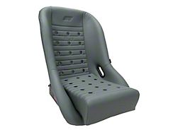 NRG Innovations ST Retro Low Bucket Seat; Dark Gray PVC Leather and Black Fiberglass Back (Universal; Some Adaptation May Be Required)