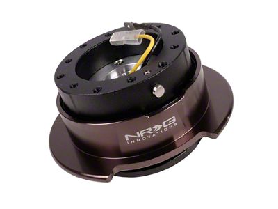 NRG Innovations 2.5 Steering Wheel Hub Quick Release; Black Body with Black Chrome Ring (Universal; Some Adaptation May Be Required)