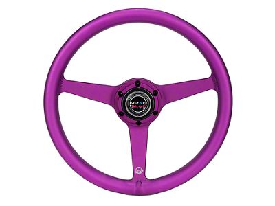 NRG Innovations All Aluminum 330mm Steering Wheel with Heritage Solid Spokes; Anodized Purple (Universal; Some Adaptation May Be Required)