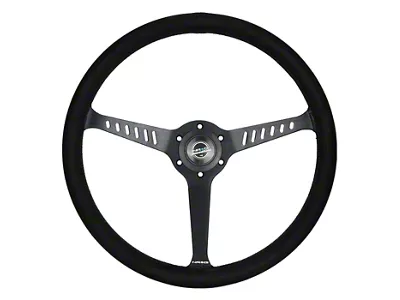 NRG Innovations Classic Stealth 380mm Steering Wheel; Vegan Suede with Black Stitching (Universal; Some Adaptation May Be Required)