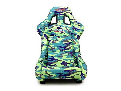 NRG Innovations Prisma Large Bucket Seat; Green Camo Vegan (Universal; Some Adaptation May Be Required)