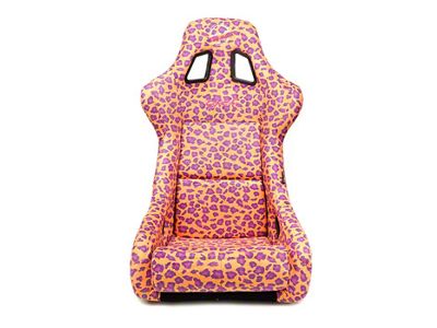 NRG Innovations Prisma Savage Large Bucket Seat; Orange Vegan Cheetah Print (Universal; Some Adaptation May Be Required)