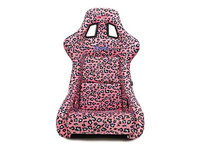 NRG Innovations Prisma Savage Large Bucket Seat; Pink Vegan Cheetah Print (Universal; Some Adaptation May Be Required)