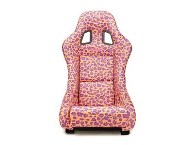 NRG Innovations Prisma Savage Medium Bucket Seat; Orange Vegan Cheetah Print (Universal; Some Adaptation May Be Required)