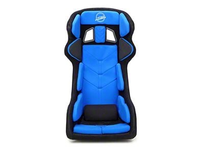 NRG Innovations FIA Competition Snugged Fit Thin Cushion Bucket Seat with Head Containment and Velcro Paddings; Blue Fabric (Universal; Some Adaptation May Be Required)