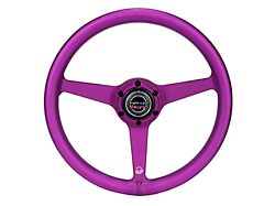 NRG Innovations All Aluminum 330mm Steering Wheel with Heritage Solid Spokes; Anodized Purple (Universal; Some Adaptation May Be Required)