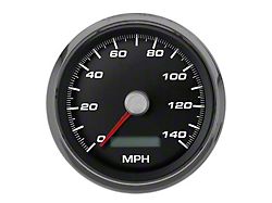 New Vintage USA Performance Series Speedometer; 140 MPH; Programmable; Black; 3-3/8-Inch (Universal; Some Adaptation May Be Required)