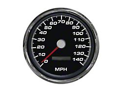 New Vintage USA Performance Series Speedometer; 140 MPH; Programmable; Black; 4-3/8-Inch (Universal; Some Adaptation May Be Required)