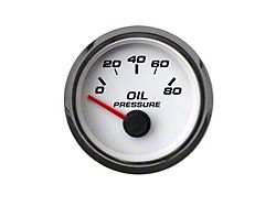 New Vintage USA Performance Series Oil Pressure Gauge with Sender; 100 PSI; White; 2-1/16-Inch (Universal; Some Adaptation May Be Required)