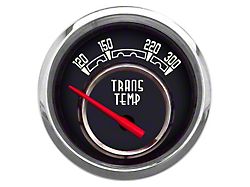 New Vintage USA Woodward Series Transmission Temperature Gauge; Black; 2-1/16-Inch (Universal; Some Adaptation May Be Required)