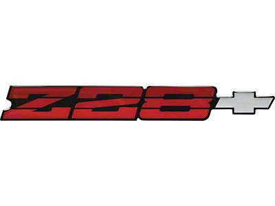 1985-1987 Camaro Z28 Rear Panel Emblem; Tri-Color Dark Red