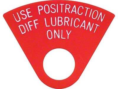 1967-1972 Camaro Rear End Positraction Tag; Red; 3/4-Inch