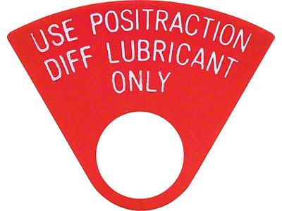 1967-1981 Camaro Rear End Positraction Tag; Red; 12 Bolt; 1-Inch Tag