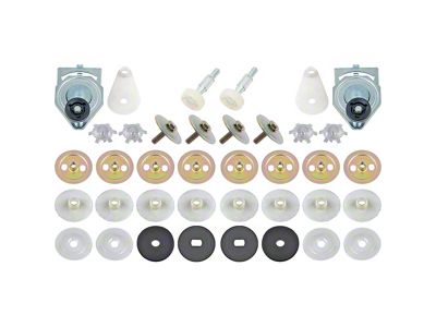 1970-1981 Camaro Front Door Glass Mounting Hardware Set; Driver and Passenger Sides; 38 Piece