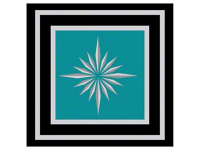 1967 Camaro Seat Belt Emblem Set; Starburst; Standard; Aqua; Pair