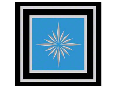 1968-1969 Camaro Seat Belt Buckle Emblem; Standard Interior; Blue; Starburst; Pair