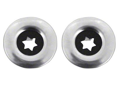 1973-1986 Camaro Door Lock Knob Ferrules; Wide; Pair