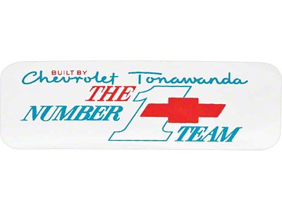 1967-1970 Camaro Tonawanda1 Team Valve Cover Decal; Mylar Chrome