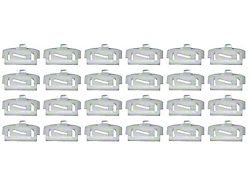 1975-1981 Camaro Windshield/Back Glass Molding Clip Set; 1-1/2-Inch x 1/2-Inch; White Nylon; 24 pcs