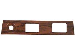 Wiper Switch Dash Plate; 3-Hole; Cherrywood; w/Defroster or Power Top Switch Hole (1969 Camaro)