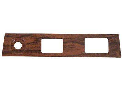 1969 Camaro Wiper Switch Dash Plate; 3-Hole; Cherrywood; w/Defroster or Power Top Switch Hole