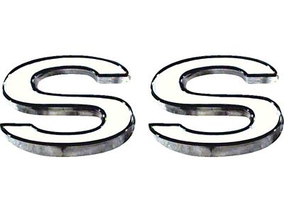 1969-1972 Camaro SS Front Fender Emblem; 2 Piece