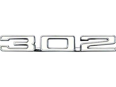 1969 Camaro 302 Hood Emblem; with Cowl Induction Hood
