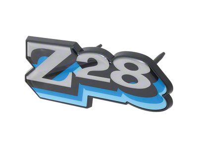 1978 Camaro Z28 Nameplate Front Grill Emblem; Blue / Light Blue