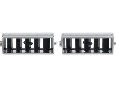 1969 Camaro Center Dash Vent Deflector; with AC; Chrome; Pair