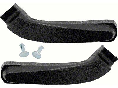 1967-1970 Camaro Bucket Seat Side Bracket Covers; Black; Pair