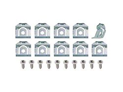 1970-1971 Camaro Front Windshield, Rear Window Glass Molding Clip Set; with Sealing Screws; 10 Clip Set